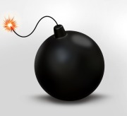 42446260 - 3d rendering of the retro black bomb